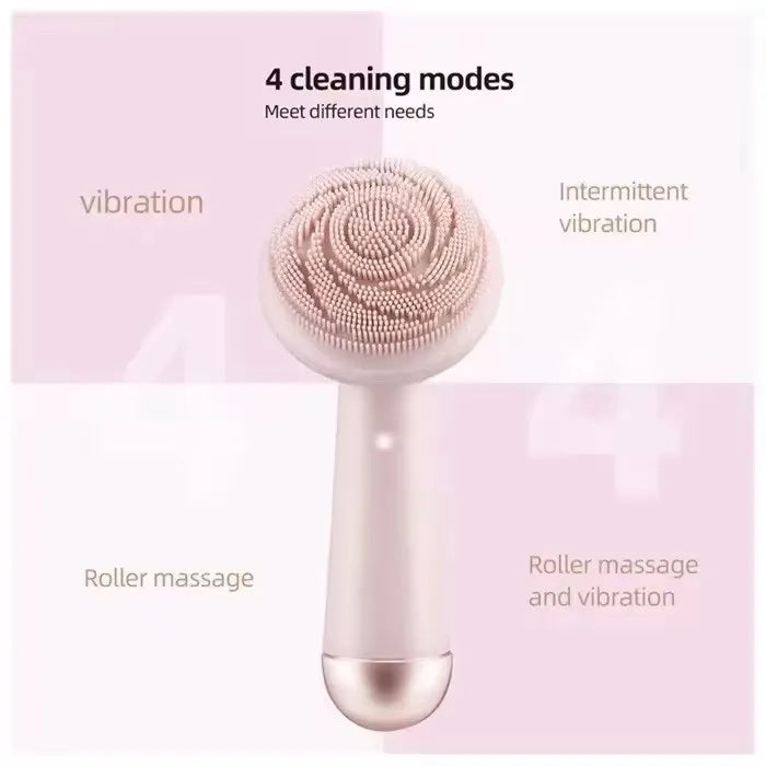 Brosse nettoyante électrique avec 4 modes - en silicone